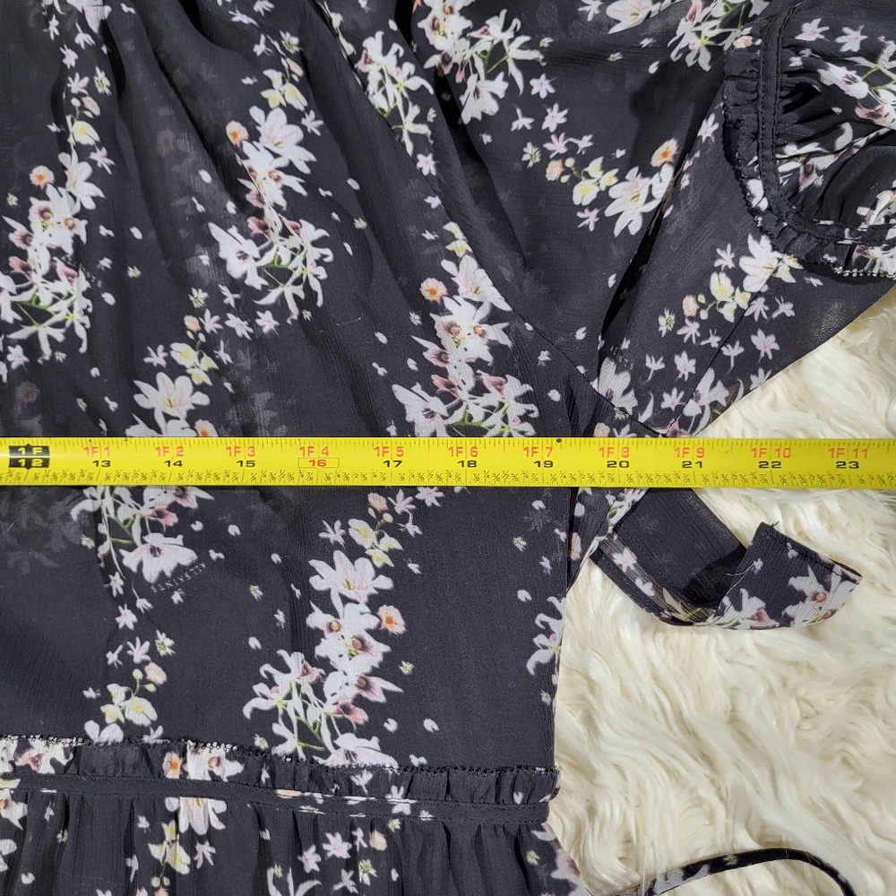 AllSaints | Eimear Cultiver Tiered Flowers Maxi Dress, Black Size US 10 - Picture 11 of 12